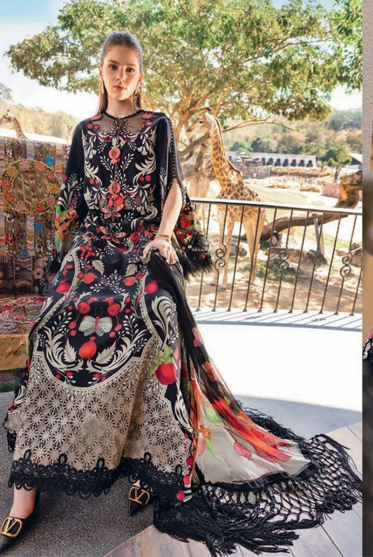 3 Piece Suit Stitched Embroidered Lawn BY Maria.B M.PRINTS'26 - MBPT-29-12B