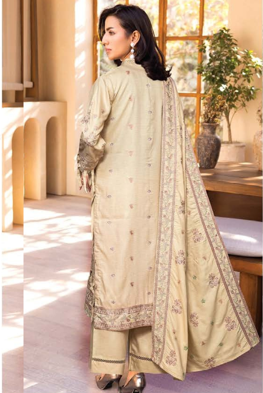 3 PC - Johra Aura - Stitched Embroidered Winter Collection - Cream (JH-1434)
