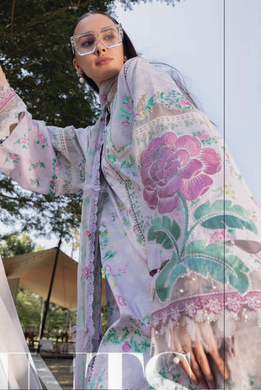 3 Piece Suit Stitched Embroidered Lawn BY Maria.B M.PRINTS'26 - MBPT-29-4A