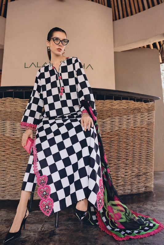 3 Piece Suit Stitched Embroidered Lawn BY Maria.B M.PRINTS'26 - MBPT-29-6B