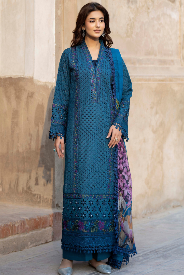 ADAN'S LIBAS Tradition 2 Schiffli Embroidered Lawn 3 Piece Stitched Suit"26-Design 05