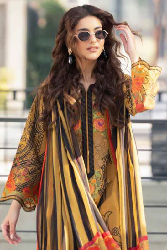 3 Piece Suit Stitched Embroidered Lawn BY Charizma Aghaz-e-Nou AG6-01