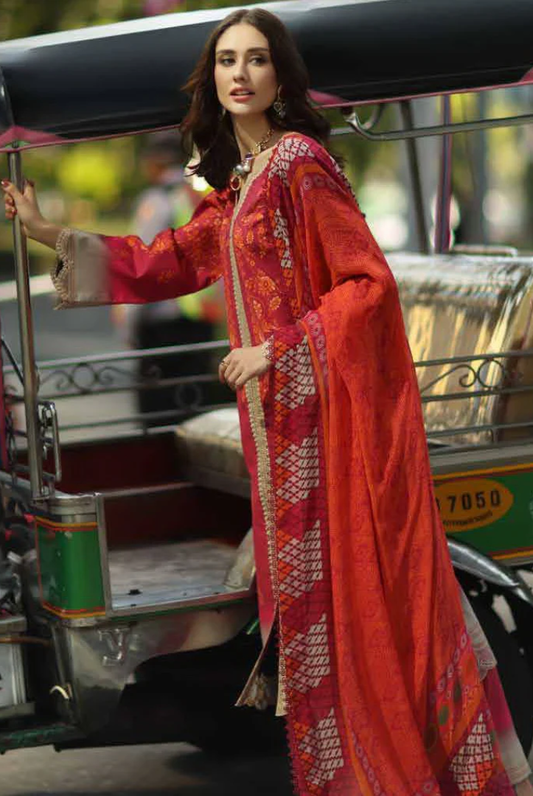 3 Piece Suit Stitched Embroidered Lawn BY Charizma Aghaz-e-Nou AG6-02