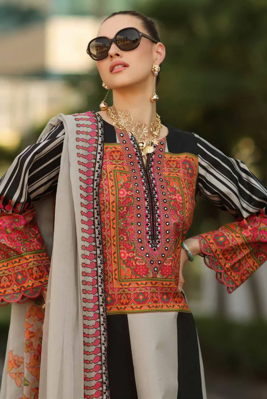 3 Piece Suit Stitched Embroidered Lawn BY Charizma Aghaz-e-Nou AG6-06