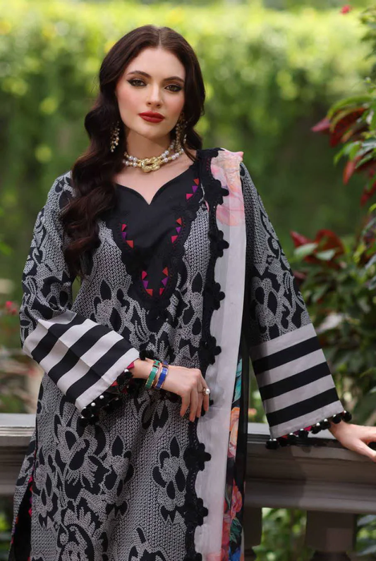 3 Piece Suit Stitched Embroidered Lawn BY Charizma Aghaz-e-Nou AG6-07