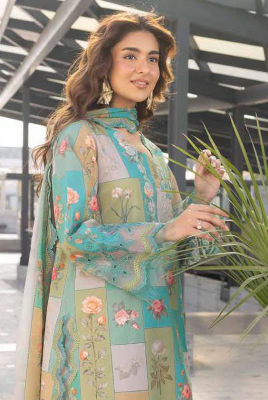 3 Piece Suit Stitched Embroidered Lawn BY Charizma Aghaz-e-Nou AG6-08