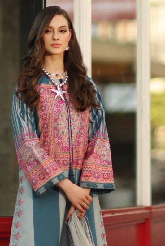 3 Piece Suit Stitched Embroidered Lawn BY Charizma Aghaz-e-Nou AG6-09