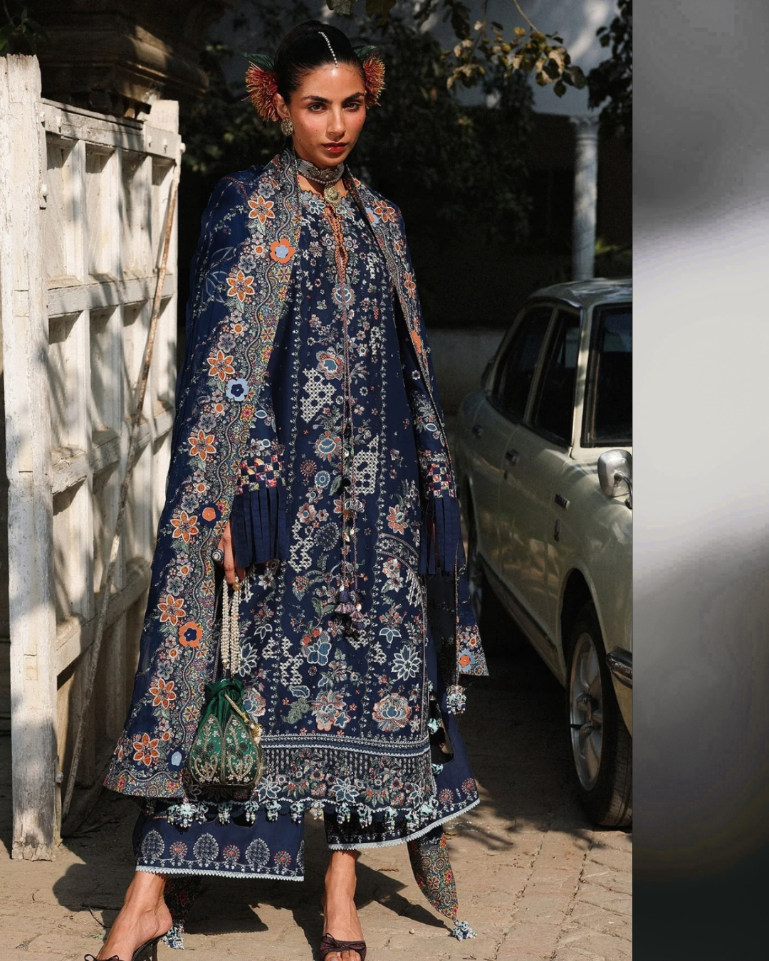 3 Piece Suit Stitched Embroidered KALABAGH Luxury Lawn '26 by Hussain Rehar Eid Edit Amalfi-D#80