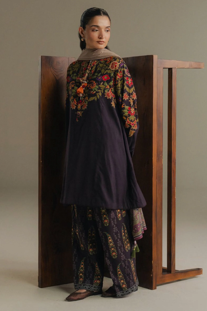 3 Piece Suit Stitched Printed Linen Drop Five Coco By Zara Shahjahan Autumn Line-10B