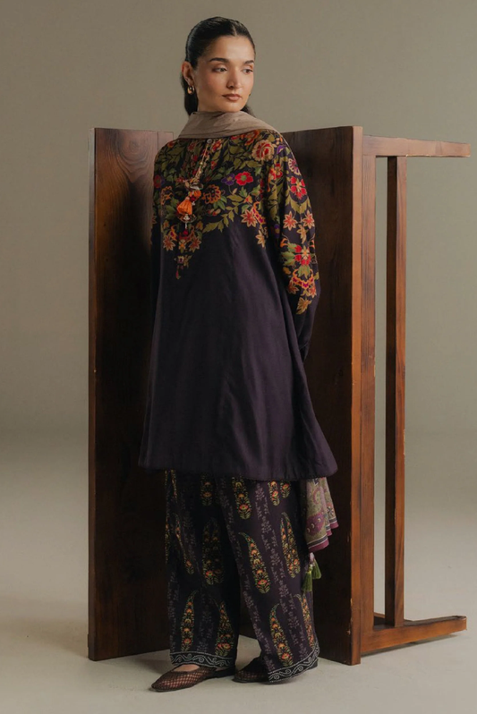 3 Piece Suit Stitched Printed Linen Drop Five Coco By Zara Shahjahan Autumn Line-10B