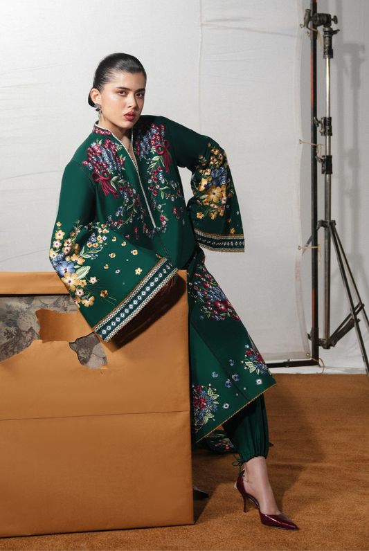 Hussain Rehar Jugnu – Stitched 3 Piece Embroidered Chiffon Suit-BEZAN