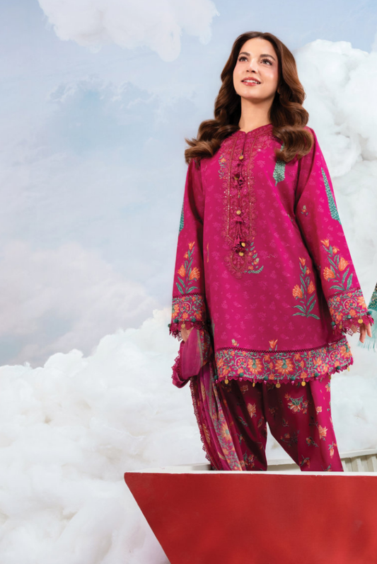 Maria B M-BASICS Summer Stitched Embroidered Lawn 3 Piece Suit-MB26-D3B