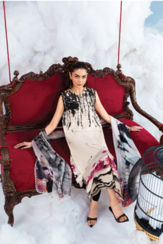 Maria B M-BASICS Summer Stitched Embroidered Lawn 3 Piece Suit-MB26-D6B