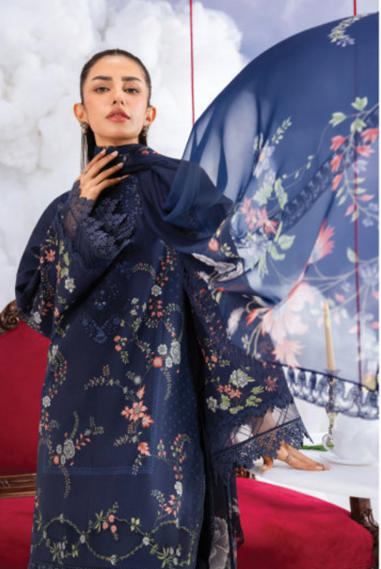 Maria B M-BASICS Summer Stitched Embroidered Lawn 3 Piece Suit-MB26-D7B