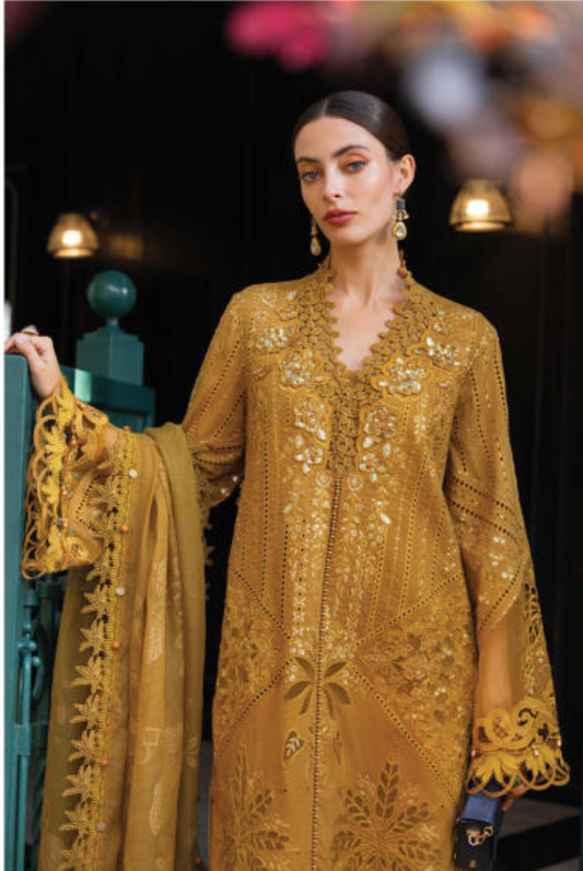 Maria B 3 Piece Stitched Embroidered Lawn Suit MB26-D7
