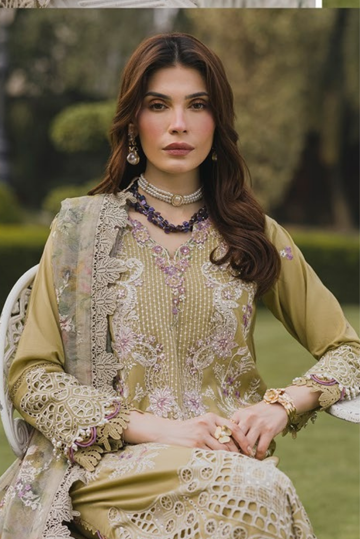 3 Piece Suit Stitched Embroidered Lawn BY Eshaisha Eid Special 2026 EA-LL-5571