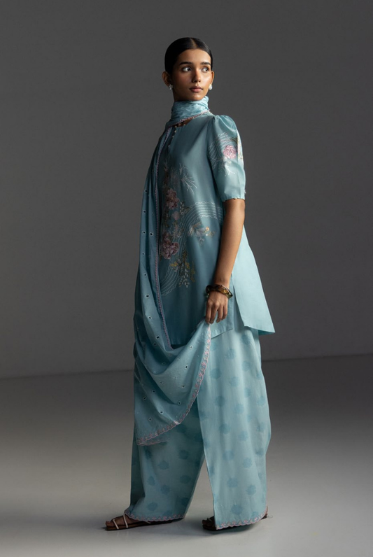 3 Piece Suit Stitched Embroidered Lawn Coco By Zara Shahjahan Lawn’26 EVIA-9B