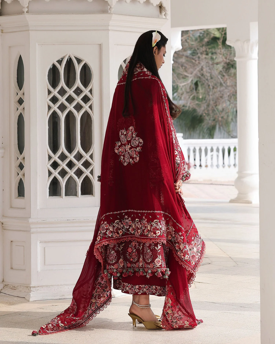 3 Piece Suit Stitched Embroidered KALABAGH Luxury Lawn '26 by Hussain Rehar Eid Edit KASTANAA-D#86