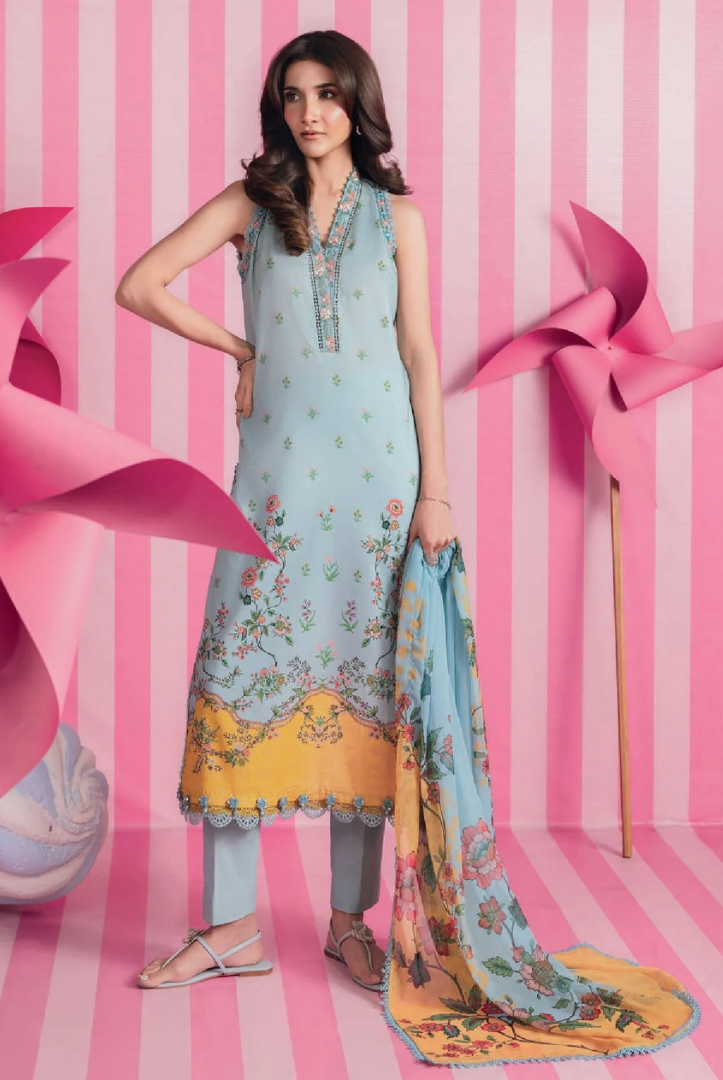 M/basics by Maria.B Spring Summer Stitched Printed Lawn 3 PC Suit – MB-CUSV13-01-B