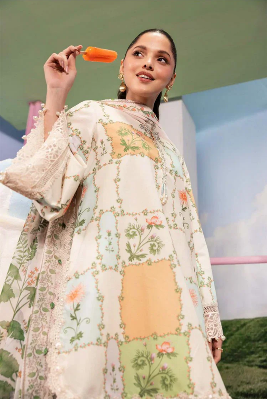 M/basics by Maria.B Spring Summer Stitched Printed Lawn 3 PC Suit – MB-CUSV13-10-A
