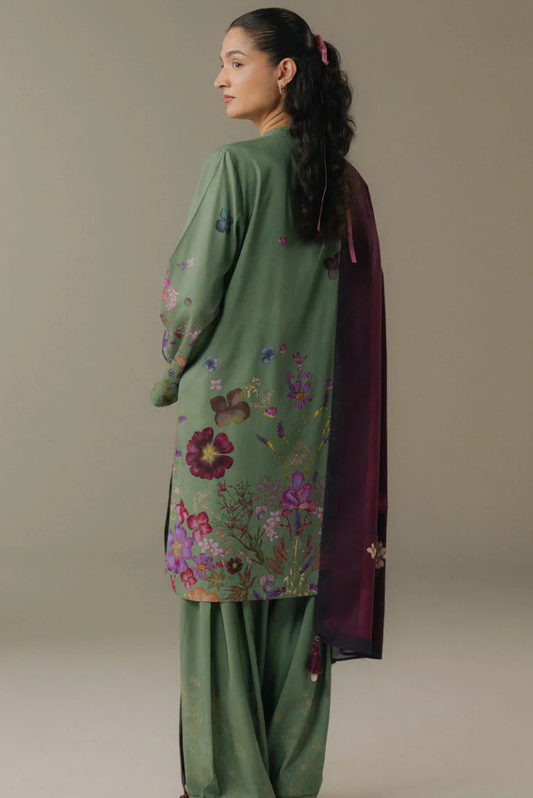 3 Piece Suit Stitched Printed Linen Drop Five Coco By Zara Shahjahan Morning Echo-8B