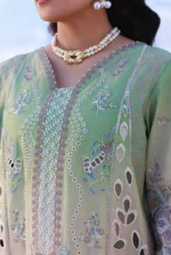 3 Piece Suit Stitched Luxury Lawn AMAN BY Nureh NE-228