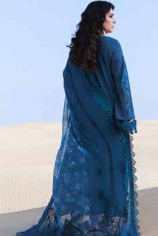 3 Piece Suit Stitched Luxury Lawn AMAN BY Nureh NE-229