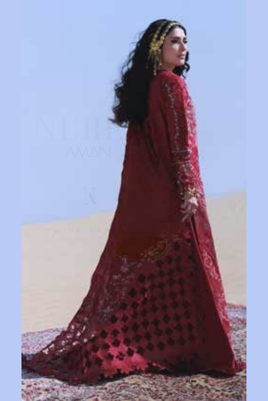 3 Piece Suit Stitched Luxury Lawn AMAN BY Nureh NE-230