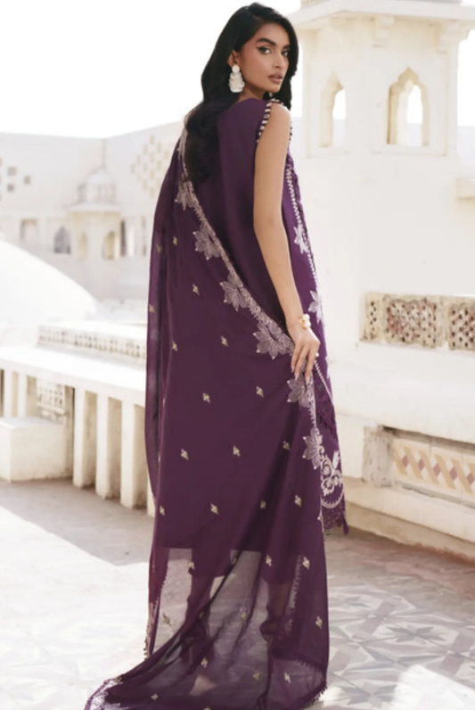 3 Piece Suit Stitched Embroidered Lawn Shangrila by Parishay Collection'26-SLA-15