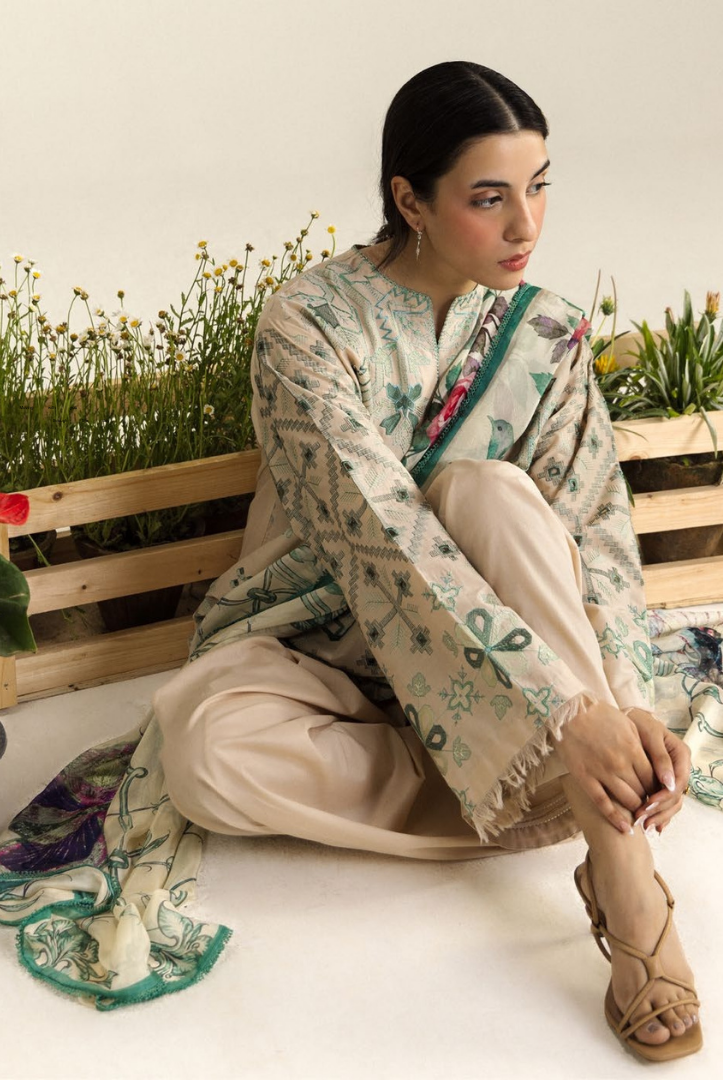 Coco by Zara Shahjahan Edit 26 Vol II Stitched Embroidered Lawn 3 Piece Suit-SOREN-9B