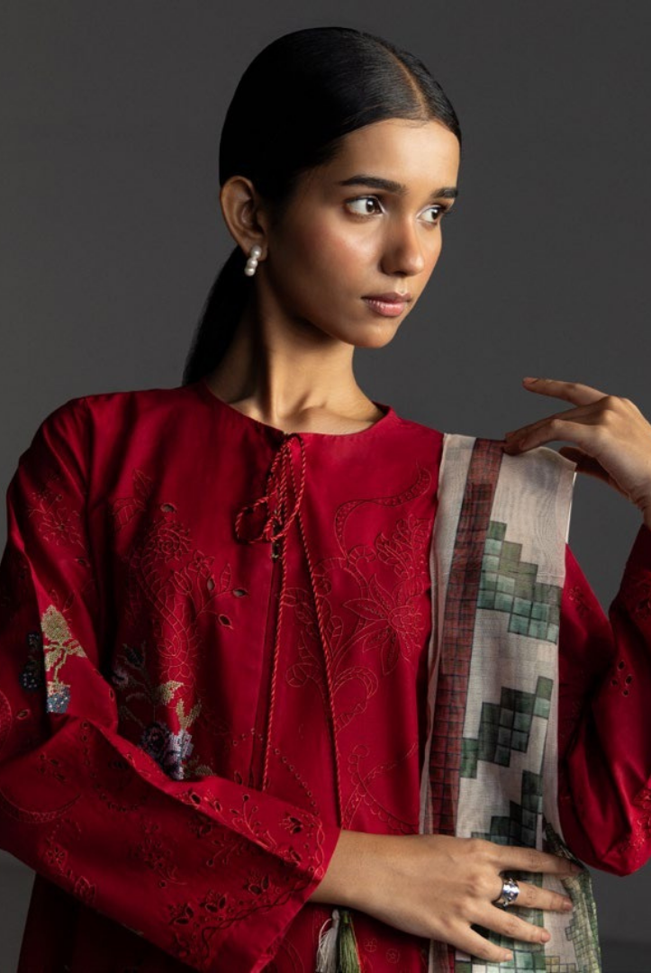 3 Piece Suit Stitched Embroidered Lawn Coco By Zara Shahjahan Lawn’26 SUNE-10A