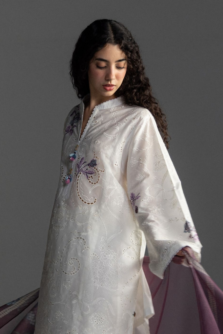 3 Piece Suit Stitched Embroidered Lawn Coco By Zara Shahjahan Lawn’26 SUNE-10B