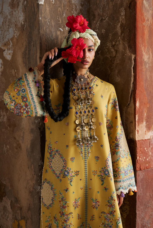 Zan by Hussain Rehar 3 Piece Suit Stitched Luxury Lawn Festive Collection'26-SARI
