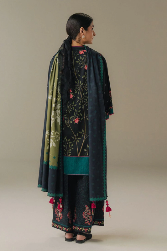 3 Piece Suit Stitched Printed Linen Drop Five Coco By Zara Shahjahan Sienna Field-4A