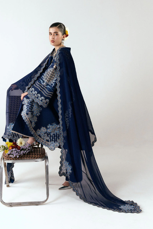 Jugnu by Hussain Rehar Stitched 3 Piece Embroidered Lawn Suit – TIVA-D#1285