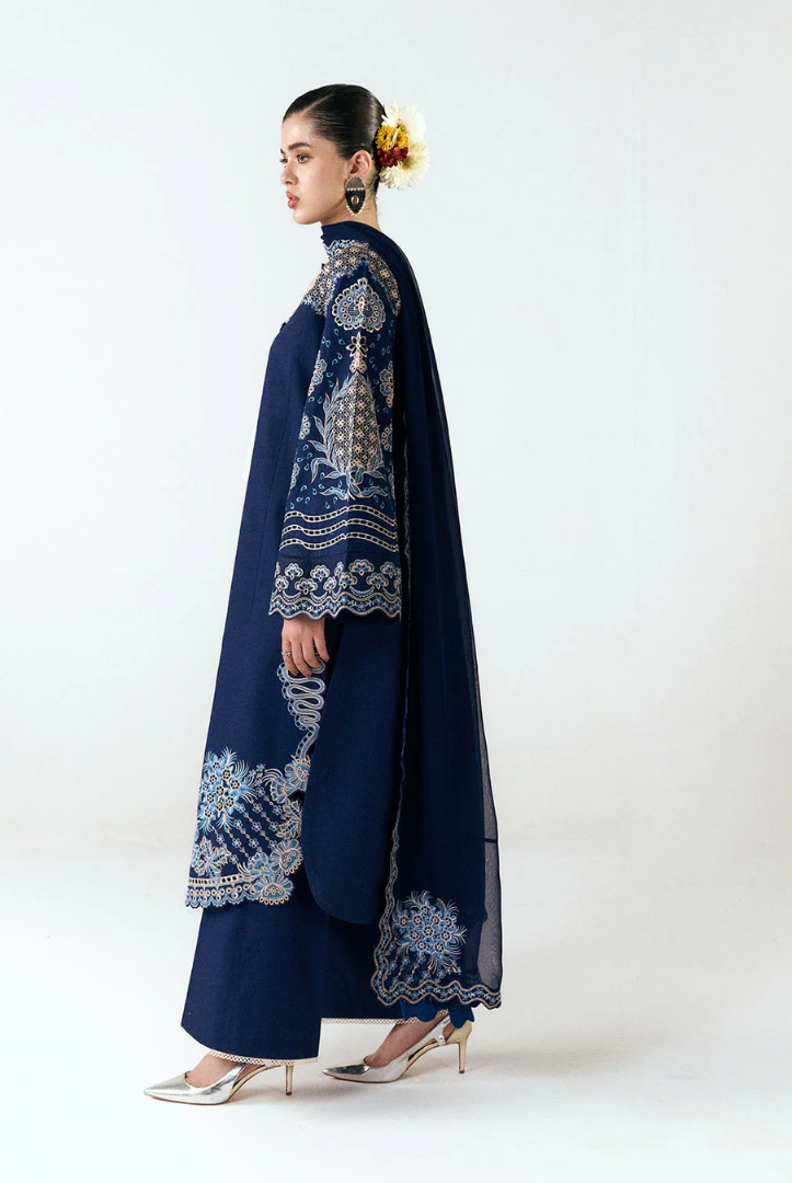 Jugnu by Hussain Rehar Stitched 3 Piece Embroidered Lawn Suit – TIVA-D#1285