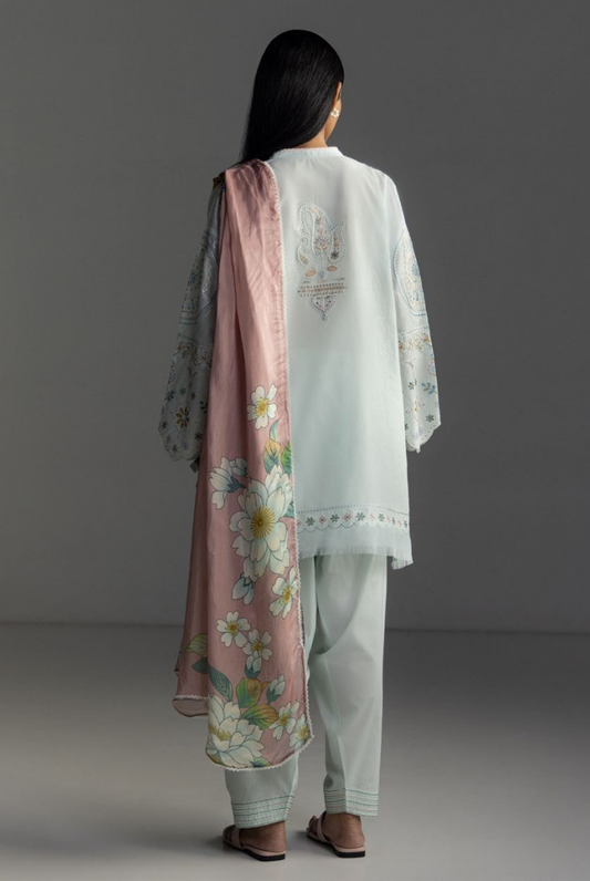 3 Piece Suit Stitched Embroidered Lawn Coco By Zara Shahjahan Lawn’26 VEYA-7B