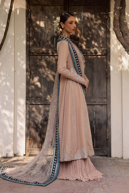 3 Piece Stitched Embroidered Velvet Suit with Shawl | Luxury Wedding Wear MAYA by Nureh