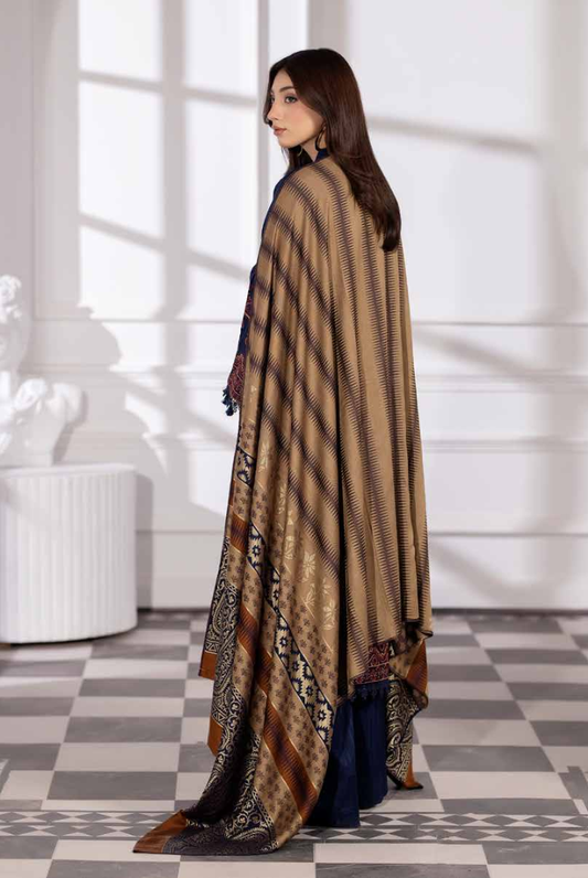 3 Piece Stitched Embroidered Winter Collection with Jacquard Shawl – Ameeli by Johra