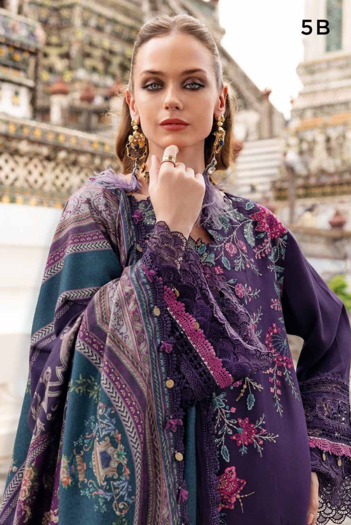 3 Piece Stitched Printed Linen Suit Maria B MPrints Winter Collection MBMP