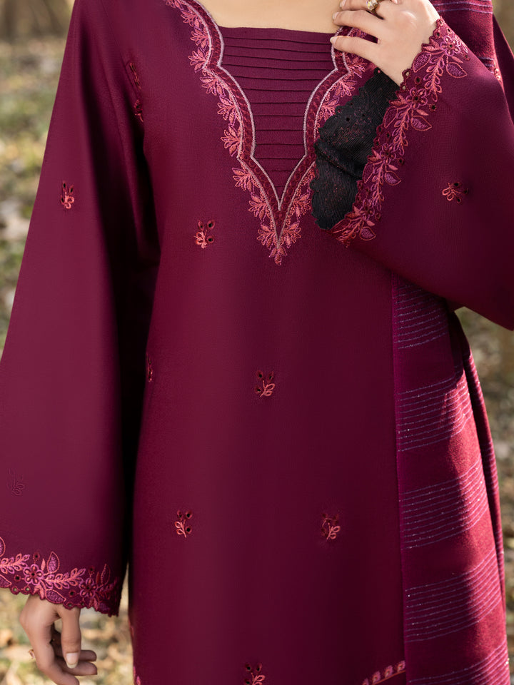 3 PC - Mystique by Sanam Saeed - Stitched Luxury Collection - Deep Maroon (Article-10)