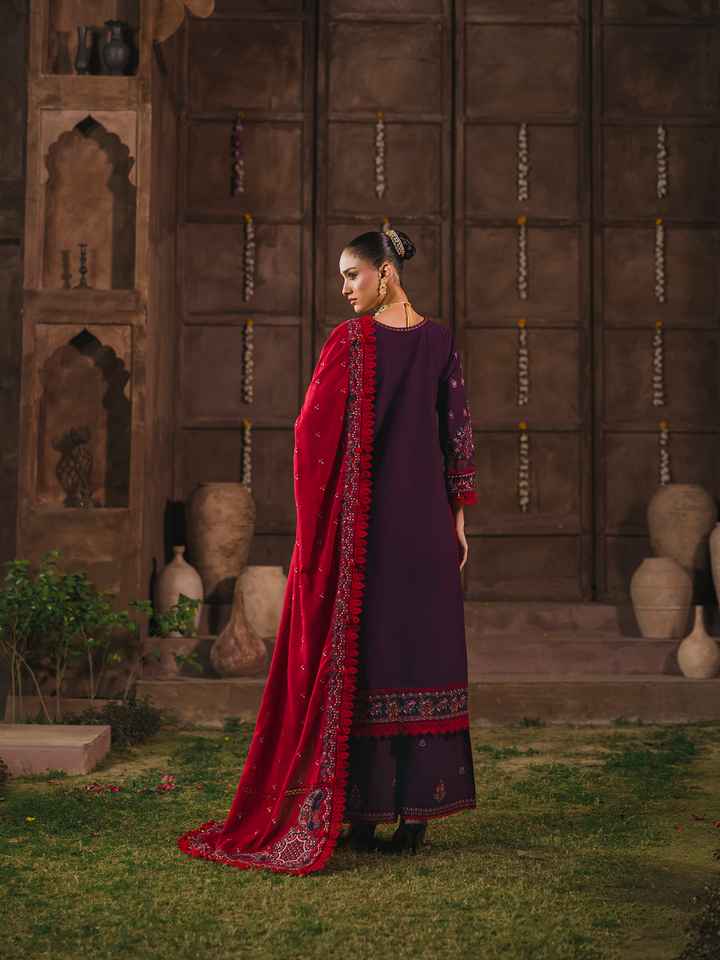 3 PC - Eshaisha Winter '25 - Stitched Neps Karandi - Deep Purple