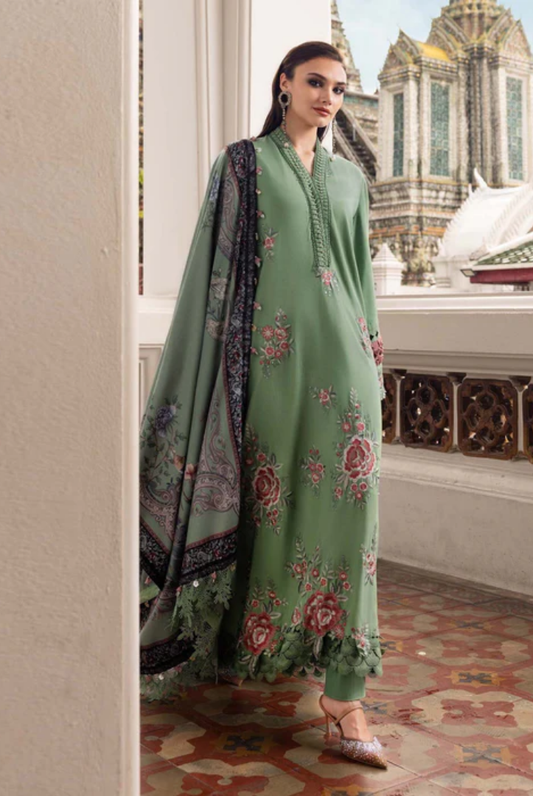 3 Piece Stitched Printed Linen Suit Maria B MPrints Winter Collection MBMP