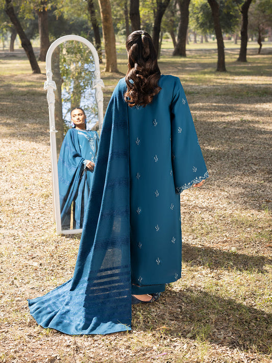 3 PC - Mystique by Sanam Saeed - Stitched Luxury Collection - Teal Blue (Article-01)