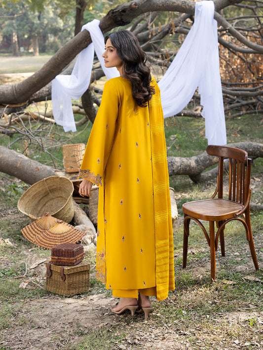 3 PC - Mystique by Sanam Saeed - Stitched Luxury Collection - Mustard Yellow (Article-02)