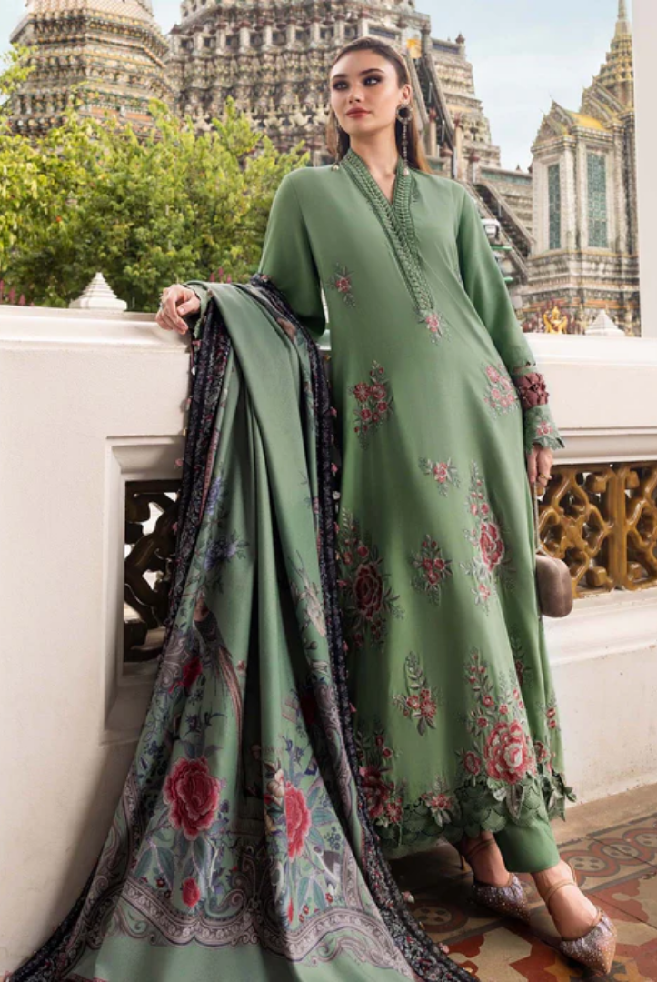 3 Piece Stitched Printed Linen Suit Maria B MPrints Winter Collection MBMP