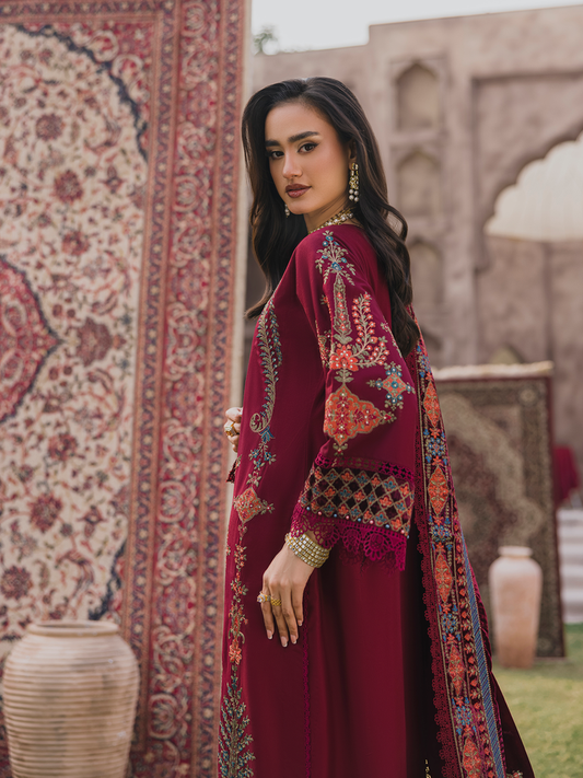 3 PC - Eshaisha Winter '25 - Stitched Marina Twill - Deep Maroon