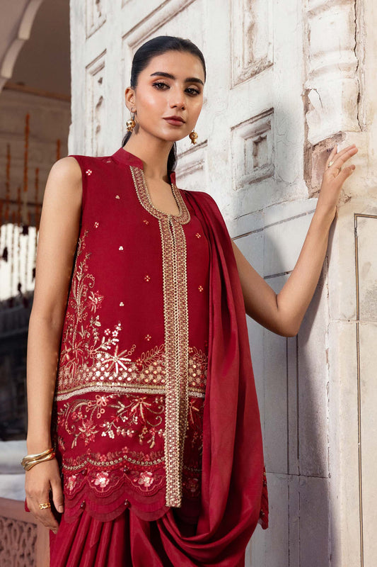 3 Piece Stitched Embroidered Chiffon Suit