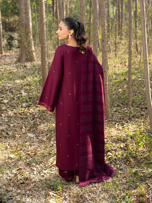 3 PC - Mystique by Sanam Saeed - Stitched Luxury Collection - Deep Maroon (Article-10)