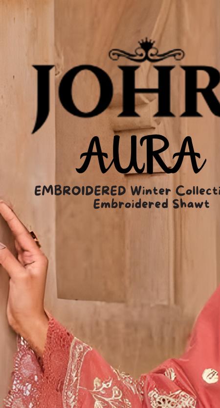 3 PC - Johra Aura - Stitched Embroidered Winter Collection - Coral Pink (JH-1433)